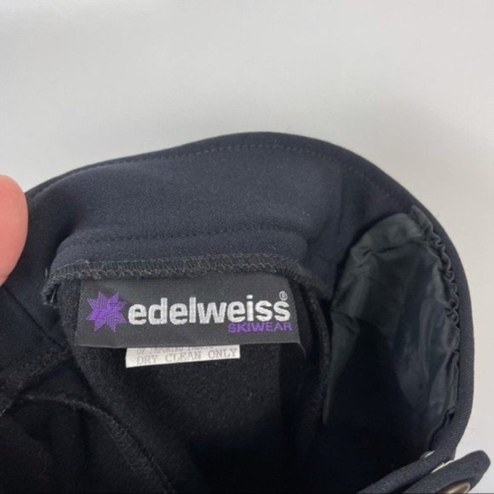 Vintage 80's Edelweiss High Waist Stirrup Ski Pants Black Women's Size 8 - Picture 9 of 9